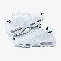 Білі шкіряні жіночі кросівки Nike Air Max 95 SP Corteiz White Демісезонні кросівки Найк Аір Макс 95