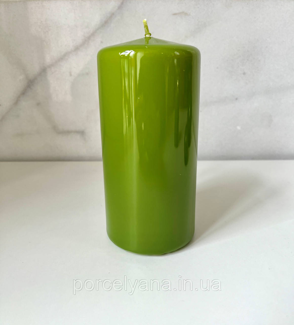 Свічка 15 х 7 cм циліндр оливкова Adpal Classic, фото 1