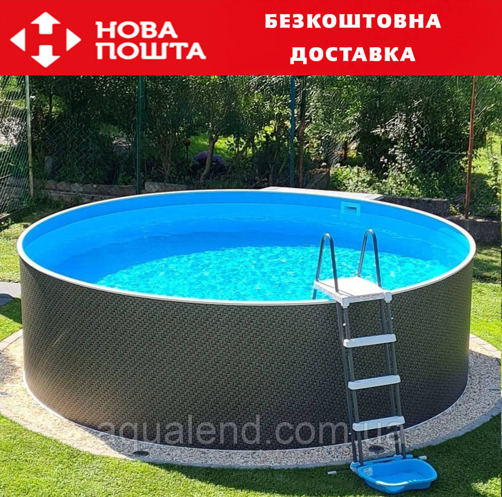 Збірний каркасний басейн Azuro 3,6 x 1.2м Rattan (блакитна плівка 0,5 мм, морозостійкий)