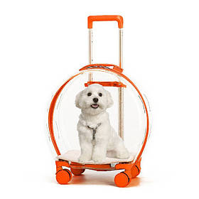 Сумка-візок для перенесення домашніх тварин CosmoPet CP-302 з телескопічною ручкою 47х42х24см Orange