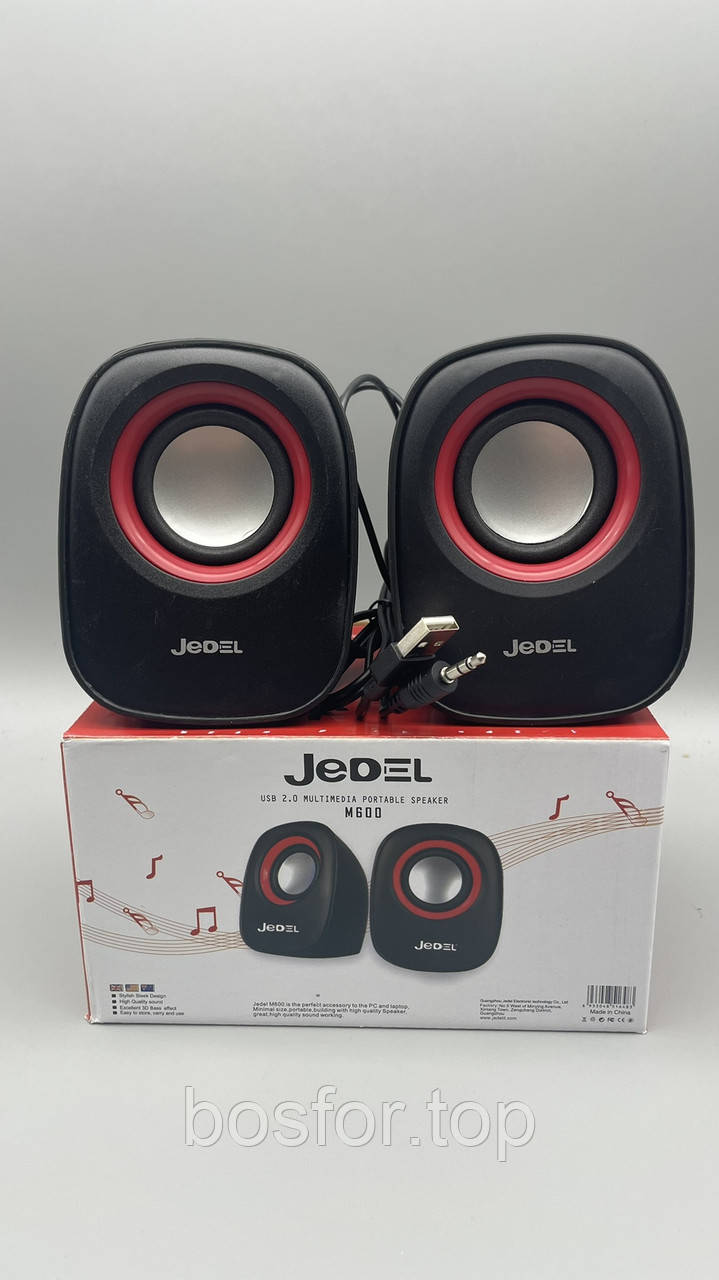 Колонки для ПК 2.0 USB JEDEL M600 потужність 3 Вт компактні для комп'ютера і ноутбука BF