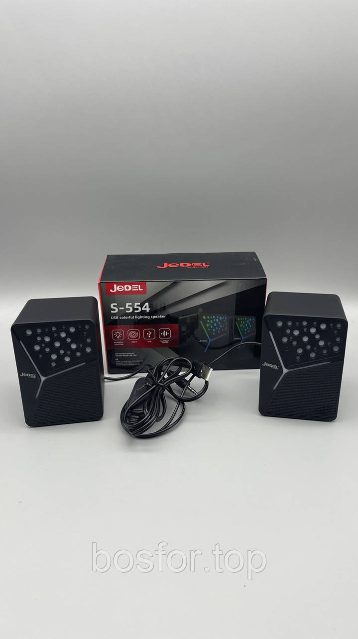 Колонки для ПК 2.0 USB JEDEL S554 RGB з хорошою якістю звуку та підсвіткою BF