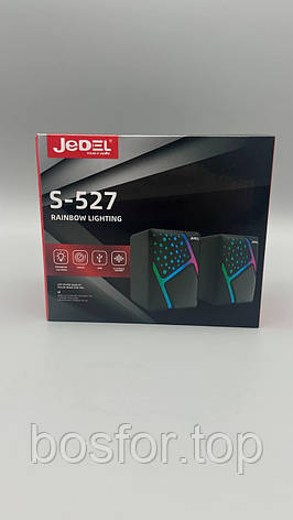 Колонки для ПК 2.0 USB JEDEL S527 потужність 3 Вт частотний діапазон 20 Гц 20 кГц компактні динаміки BF, фото 1