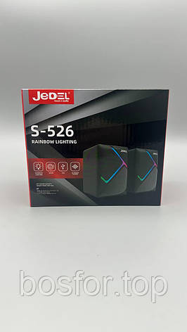 Колонки для ПК 2.0 USB з 3.5 мм роз'ємом JEDEL S526 довжина кабеля 1 м чорні BF, фото 1