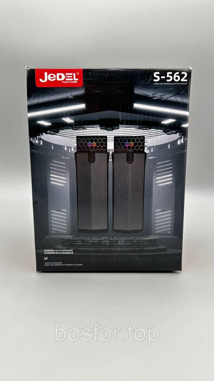 Колонки для ПК 2.0 USB JEDEL S562 з RGB підсвіткою 6 Вт потужні динаміки 52 мм для ігор та музики BF
