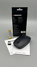 Безпровідна миша MONSTER KM3 1600 DPI USB 6 кнопок ергономічний дизайн чорний BF, фото 3