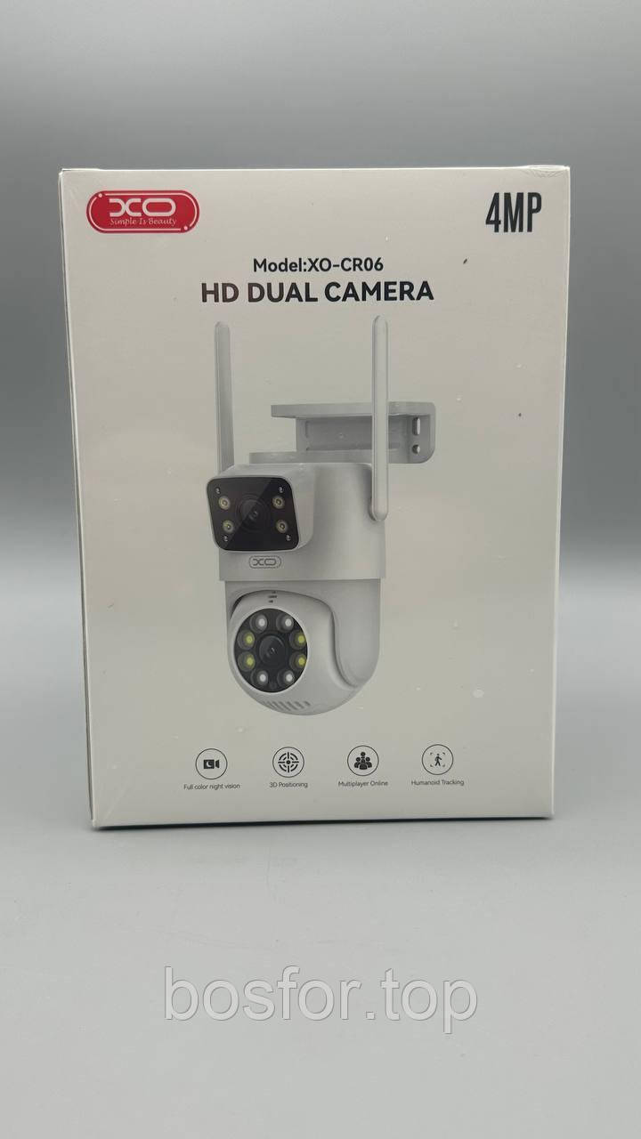 Камера XO WiFi CR06 Star 400W 1080P Двосторонній екран Вулична купольна нічне бачення Bluetooth BF