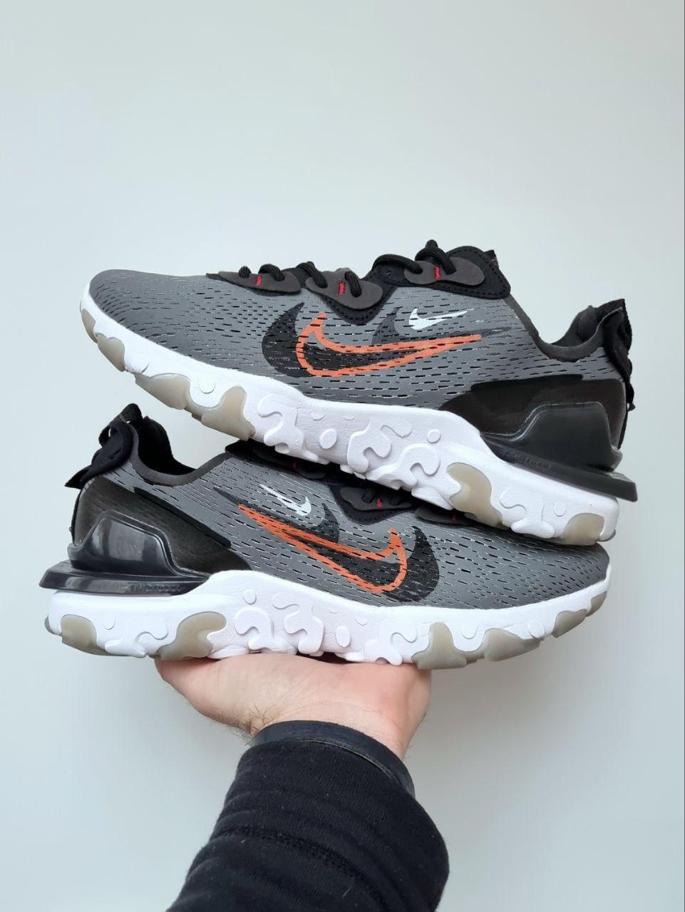 Сірі текстильні чоловічі кросівки Nike React Vision Демісезонні Найк Реакт Віжн, фото 1