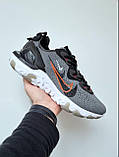 Сірі текстильні чоловічі кросівки Nike React Vision Демісезонні Найк Реакт Віжн, фото 4