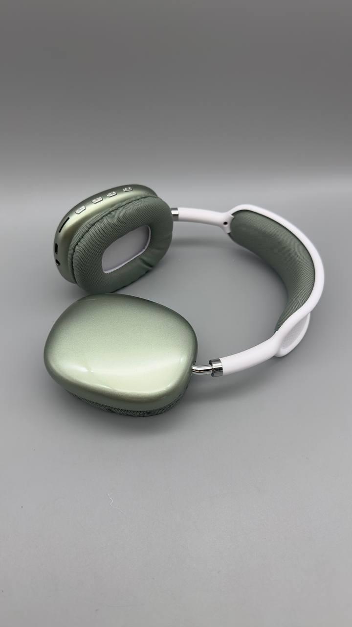 Навушники Bluetooth Macaron P9 PRO MAX з чохлом зелені якісний звук глибокі баси ергономіка BF