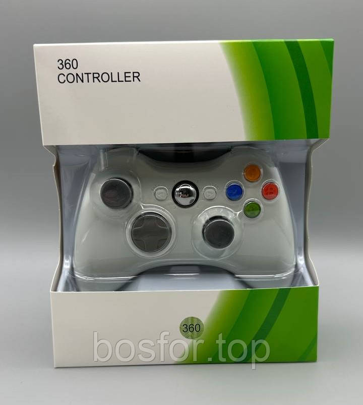 Джойстик XBOX360 провідний білий для ігор з інтуїтивним управлінням і стабільним підключенням BF