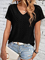 Элегантная базовая футболка с V-вырезом женская классика на каждый день