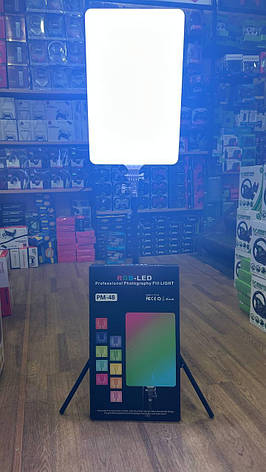 Світлодіодна лампа LED PM-48 RGB 19 дюймів з регулюванням яскравості та кольору для фотозйомки BF, фото 1