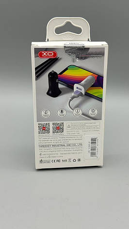 АЗУ XO TZ10 12W 2USB зарядний пристрій з кабелем Lightning для iPhone iPad чорний BF, фото 2