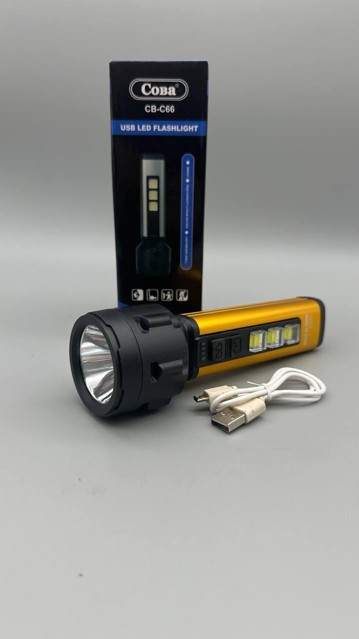 Ліхтар ручний LED з боковим підсвічуванням акумуляторний COBA C66 BATTERY A2471 BF