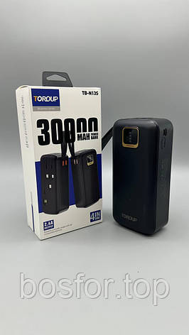 Павербанк TOROUP TB-N13S 30000mAh 4в1 з кабелями Micro USB Type-C Lightning для смартфонів і планшетів BF, фото 1