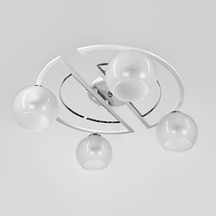 Білосніжна стельова люстра на 4 плафони Ø 47 см 51795/4 CH+WT+WT