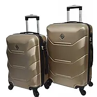 Валіза комплект пластикова 2 шт середня велика Bonro 2019 шампань
