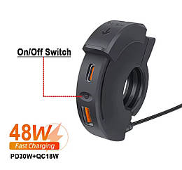 Usb зарядка  для мотоцикла QC3.0 30 Вт від WUPP