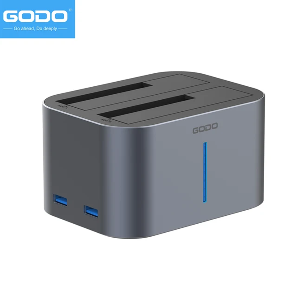 Док станція GODO GDPD07T-U для HDD SSD 2.5" 3.5" SATA III USB3.0 + 2 x USB з функцією клонування, фото 1