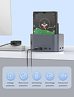 Док станція GODO GDPD07T-U для HDD SSD 2.5" 3.5" SATA III USB3.0 + 2 x USB з функцією клонування, фото 7