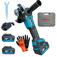 Аккумуляторная болгарка с регулировкой оборотов Турбинка бесщеточная аккумуляторная в кейсе УШМ 2 АКБ Макита