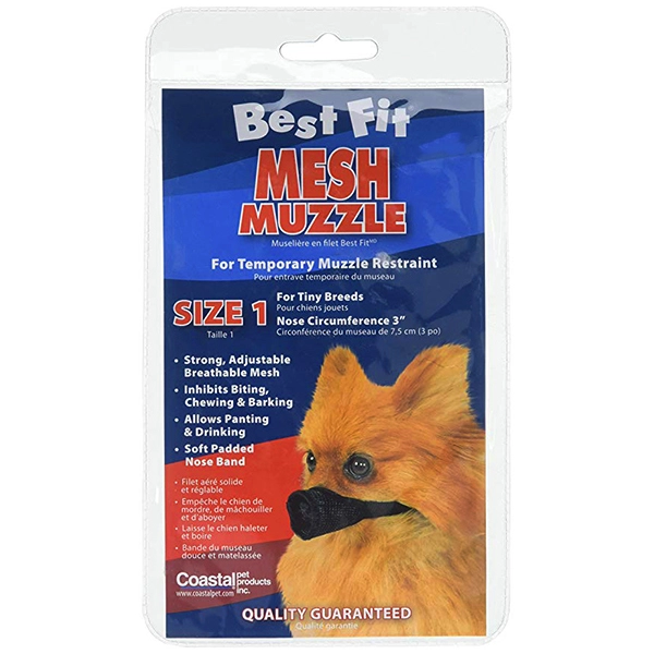 Coastal Best Fit Mesh Muzzle КОСТАЛ БЕСТ ФІТ намордник для собак, нейлон розмір 1