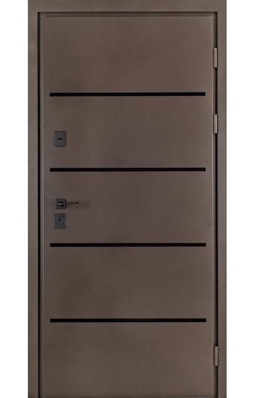 Вхідні двері Форест браун МЕТ-МДФ з терморозривом вулиця Redfort серія Комфорт 3 контури, фото 1