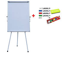 Фліпчарт магнітно-маркерний 70 х 100см. Buromax BM.0011+ Набір (маркери, губка, магніти) у подарунок