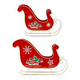 Набір з 2 металевих саней, червоний, 27*42 см ELISEY