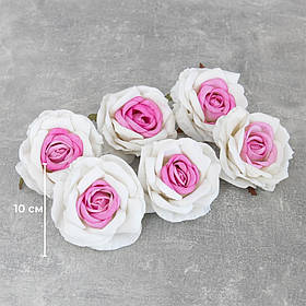 Головка троянди, біло-рожева, 10 см ELISEY