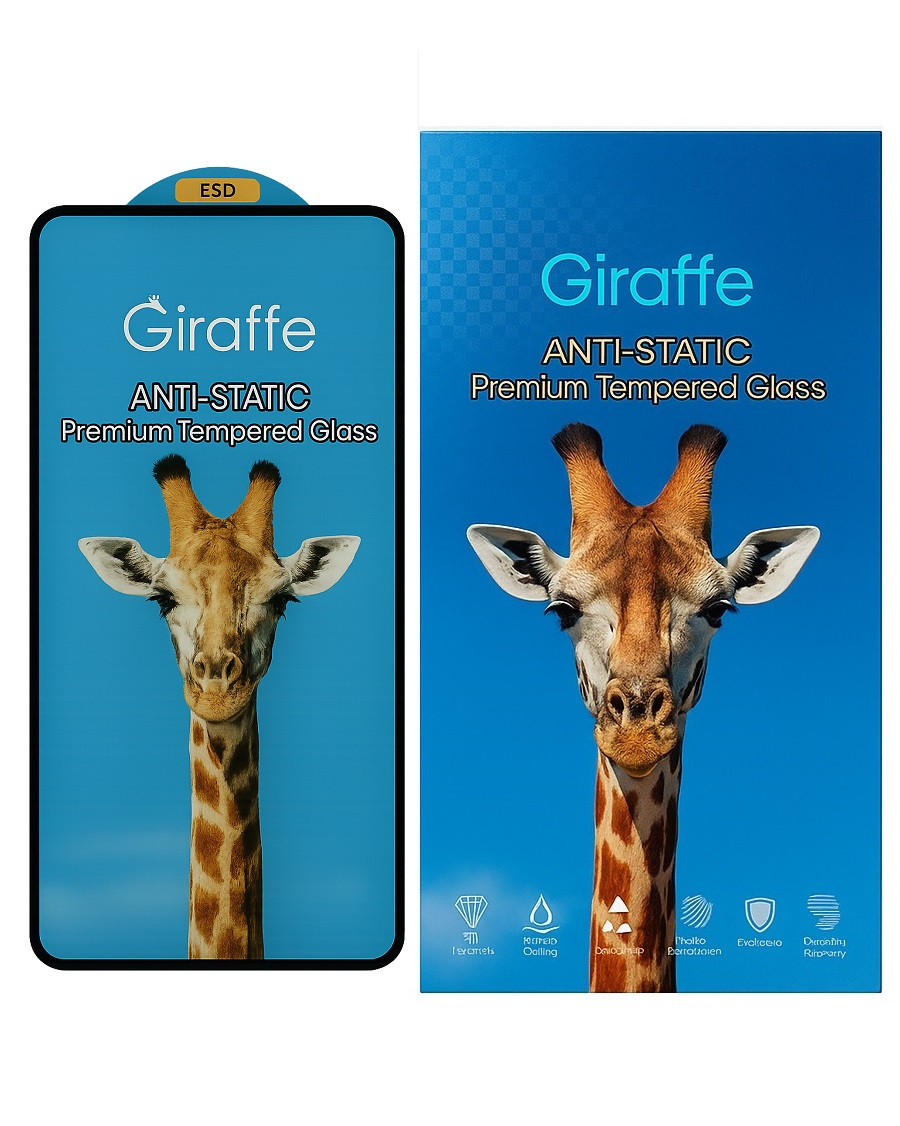 Захисне скло Giraffe для Xiaomi Redmi Note 13 Pro 5G антистатичне покриття, олеофобне, з чорною рамкою