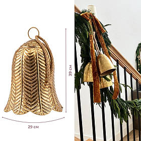 Металевий дзвіночок, золотий, 39 см ELISEY