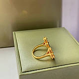 Кільце Van Cleef позолота 18 К/кільце конюшини чорне в лимонному золоті, фото 4