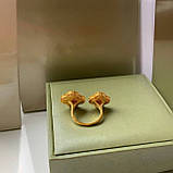 Кільце Van Cleef позолота 18 К/кільце конюшини чорне в лимонному золоті, фото 5