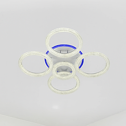 Led люстра кольца с подсветкой SVET 166W до 30 кв.м колір Білий SC-3622/4+1C WH+3color
