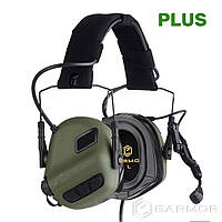 Активні захисні навушники Earmor M32 PLUS олива плюс тактичні шумозаглушуючі