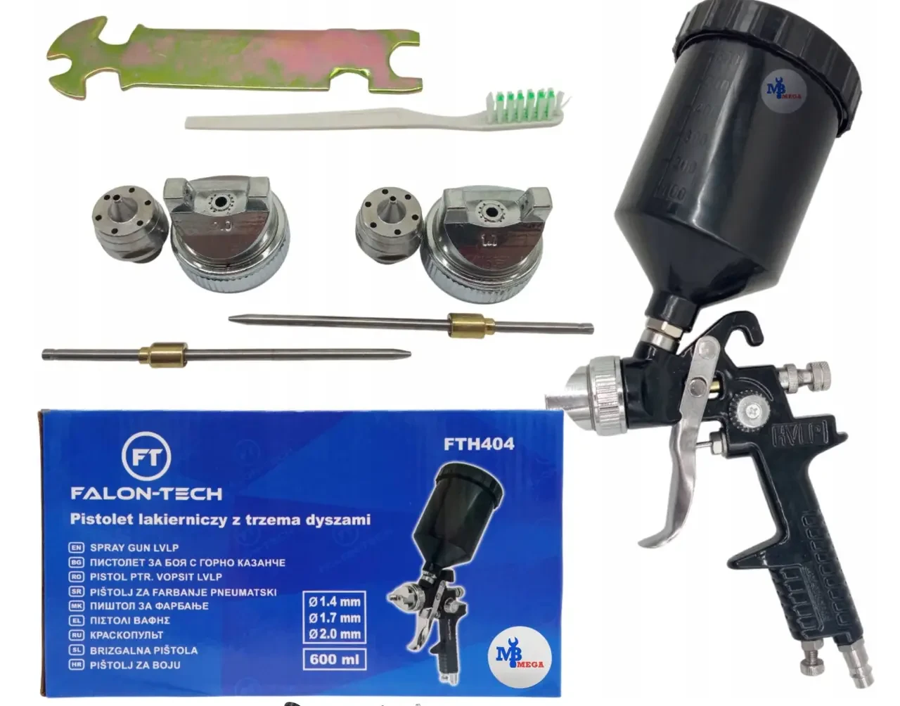 Фарбопульт пневматичний 3 сопла 1,4 1,7 2,0 Falon-Tech FTH304, фото 1
