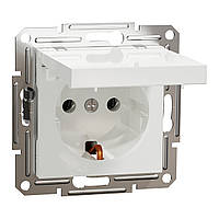 Розетка з заземленням та кришкою Біла без рамки - Asfora EPH3170121