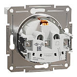 Розетка з заземленням та кришкою Біла без рамки - Asfora EPH3170121, фото 4