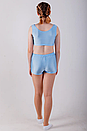 Шорти + Топ спортивний гімнастичний блакитний, біфлекс, фото 3