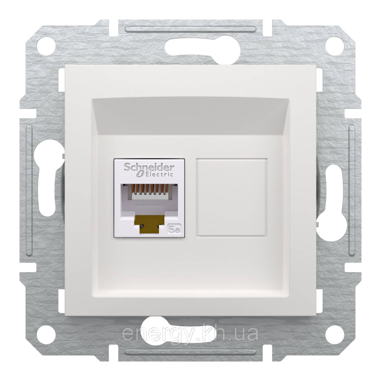 Розетка RJ45 / тип UTP категорія 5E / Біла без рамки - EPH4370121 Asfora, фото 1