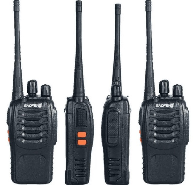 Комплект рацій Baofeng BF-888S (4 шт) — портативні UHF рації з акумулятором, VOX, ліхтариком, 5 Вт, 16 каналів