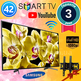 Телевізор Samsung 42" Smart TV самсунг Wi Fi телик FULL HD 1920×1080 на 2 динаміки 60 Вт Bluetooth