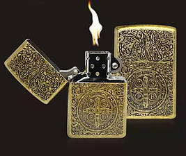 Бензинова запальничка Св'ятого Бенедикта на подарунок + комплектуючі, фото 3