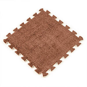 Підлога-пазл плюшевий 30х30х1см Коричневий (D) SW-00002082