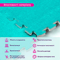 Підлога-пазл плюшевий 30х30х1см М'ятний SW-00002088, фото 4