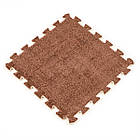 Підлога-пазл плюшевий 30х30х1см Коричневий (D) SW-00002082