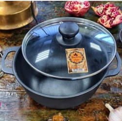 Казан Maysternya зі скляною кришкою 3 л d22 см чавун (T402C3)