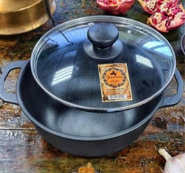 Казан Maysternya зі скляною кришкою 6 л d26 см чавун (T404C3)